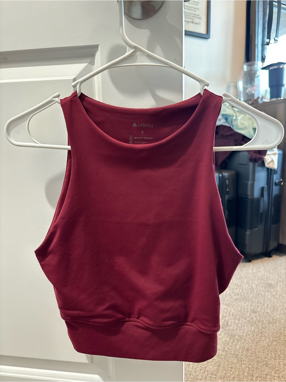 lululemon athletica Burgundy High-Neck Crop Tank